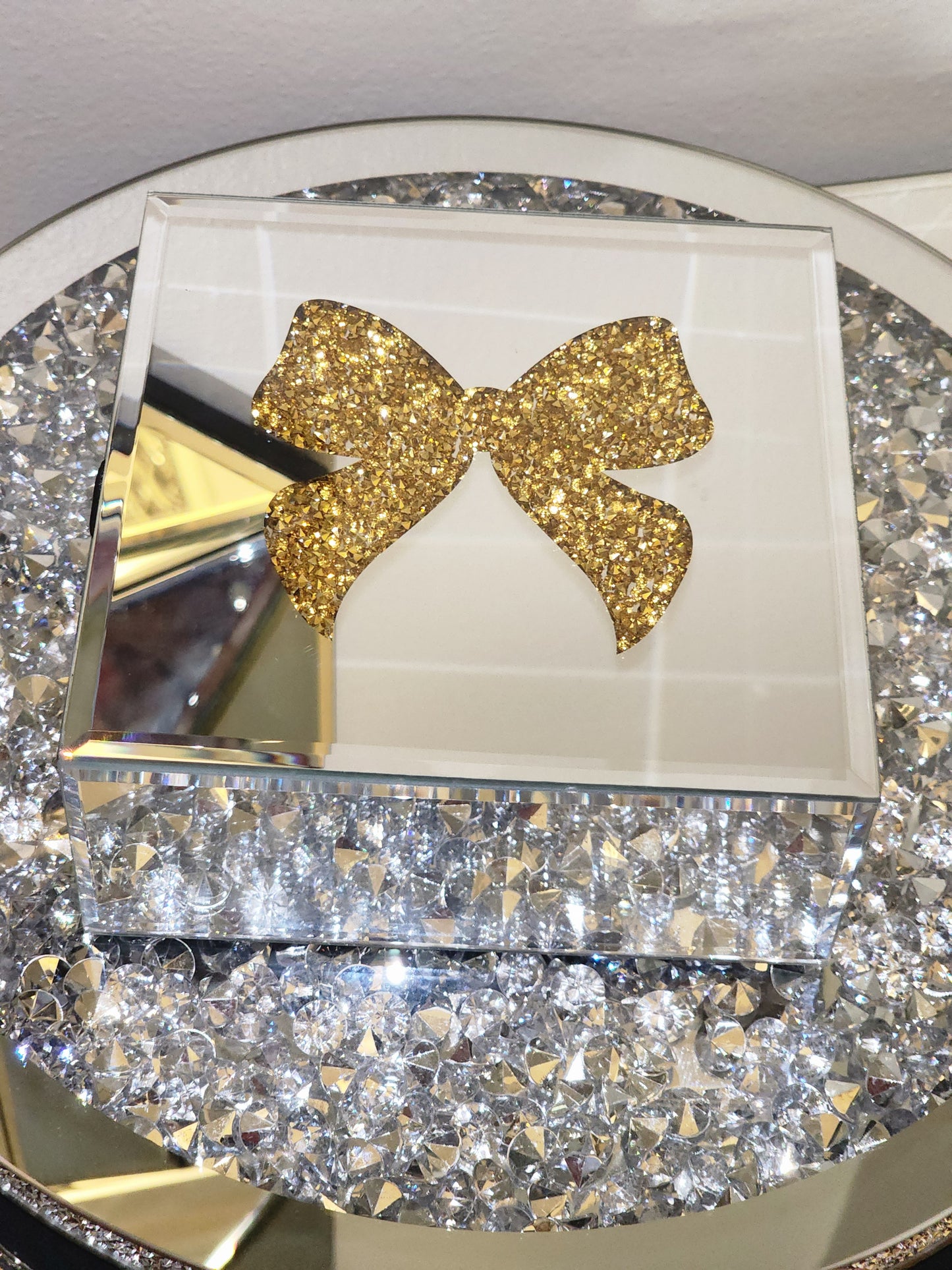 Mirrored Bow Decorative Boxes