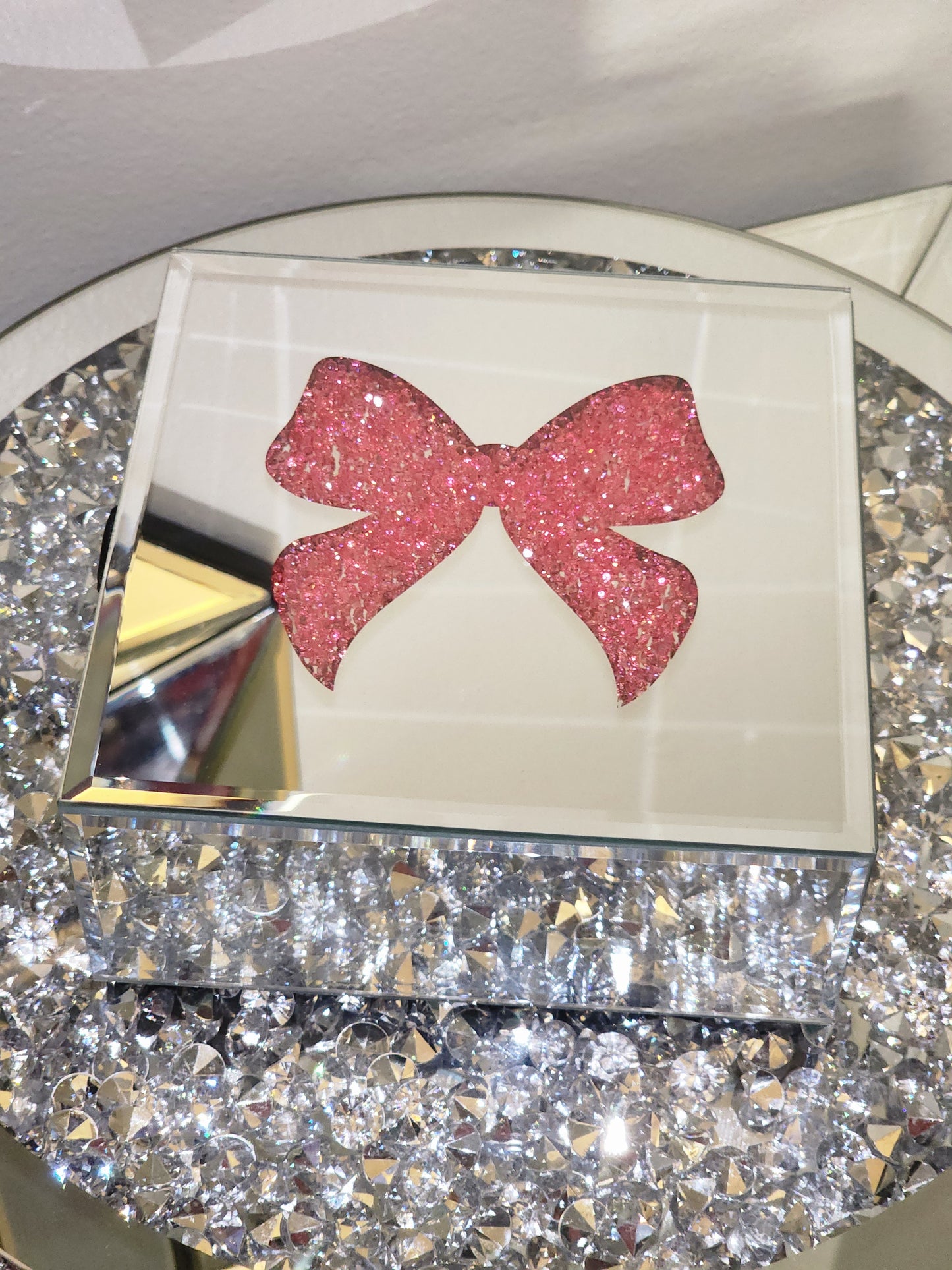 Mirrored Bow Decorative Boxes