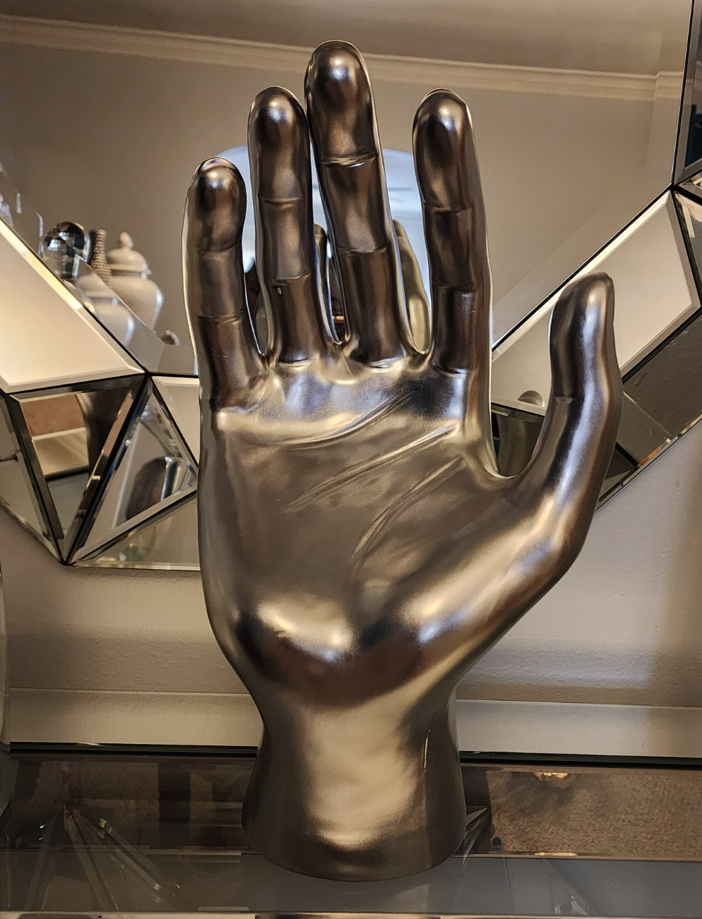 Silver Ceramic Oversized Hand
