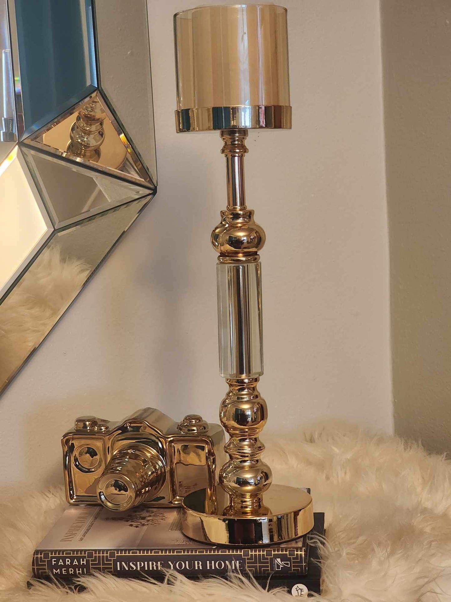 Glass Hurricane Candleholder Set