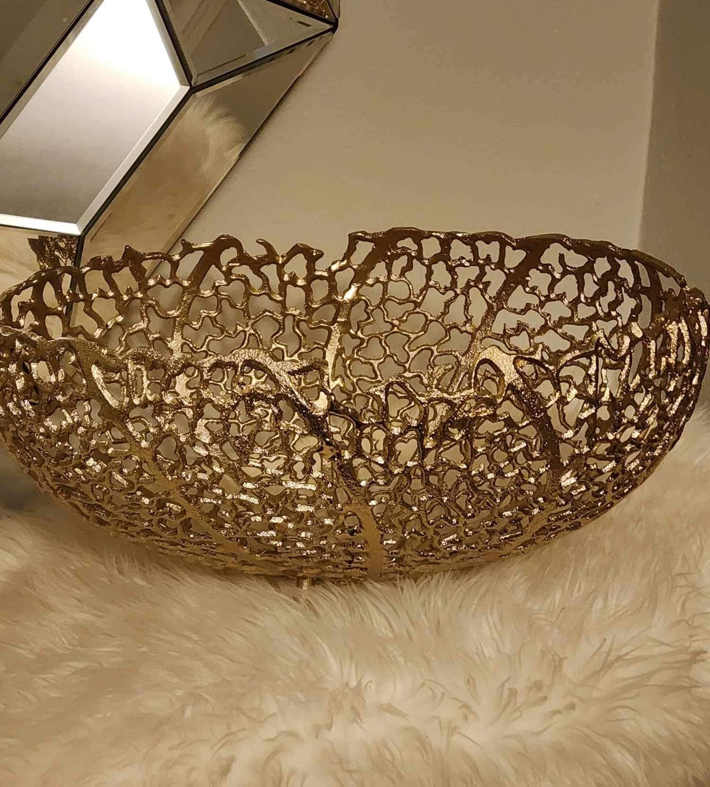 The Emma Large Gold Metal Bowl