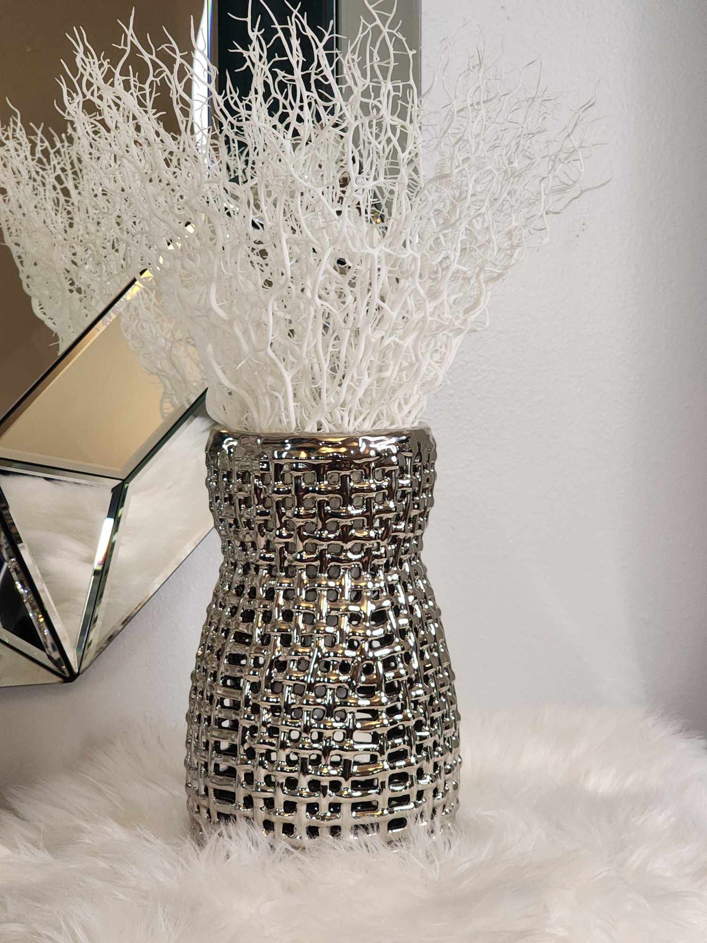 Gold Honeycomb Vase