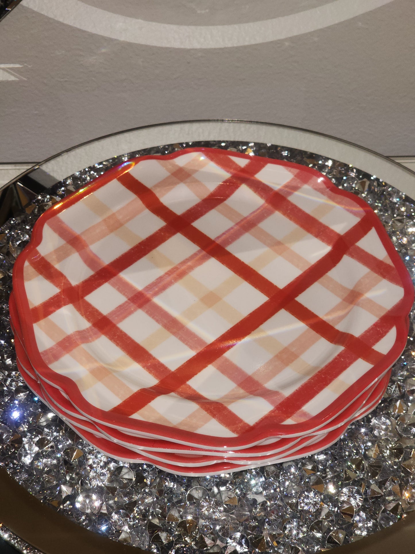 Pink & Red Melamine Dessert/ Salad Plates