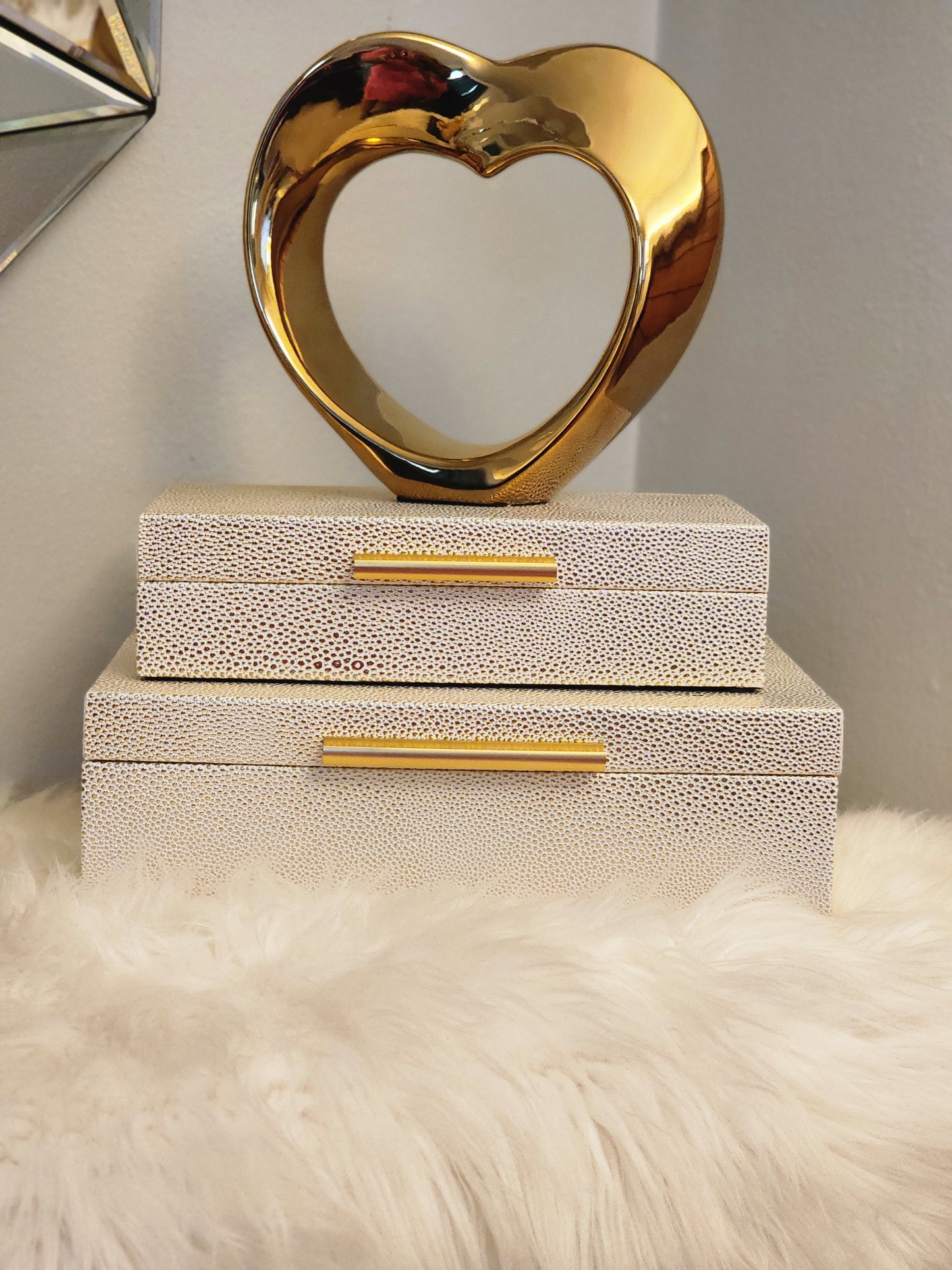 Cream and Gold Decorative Box Set