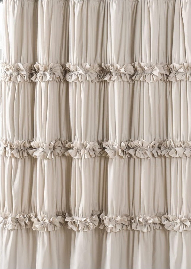 Ruffles Everywhere Shower Curtain~Comes with Matching 32×20 Chenille rug