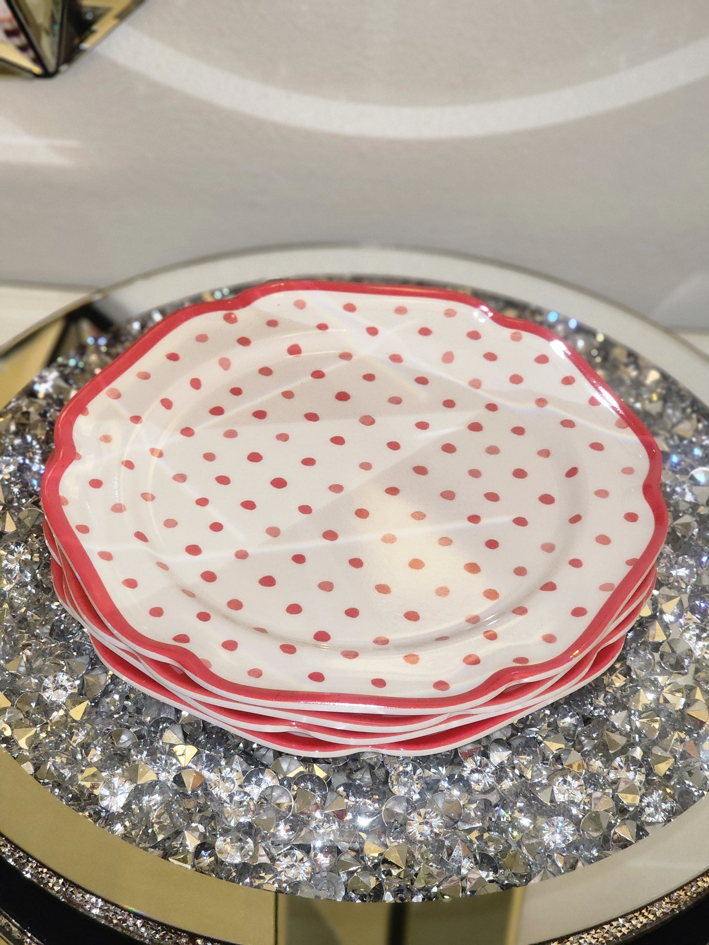 Pink & Red Melamine Dessert/ Salad Plates