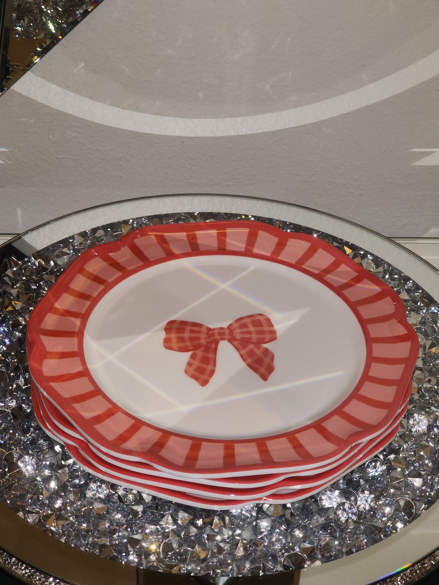Pink & Red Melamine Dessert/ Salad Plates