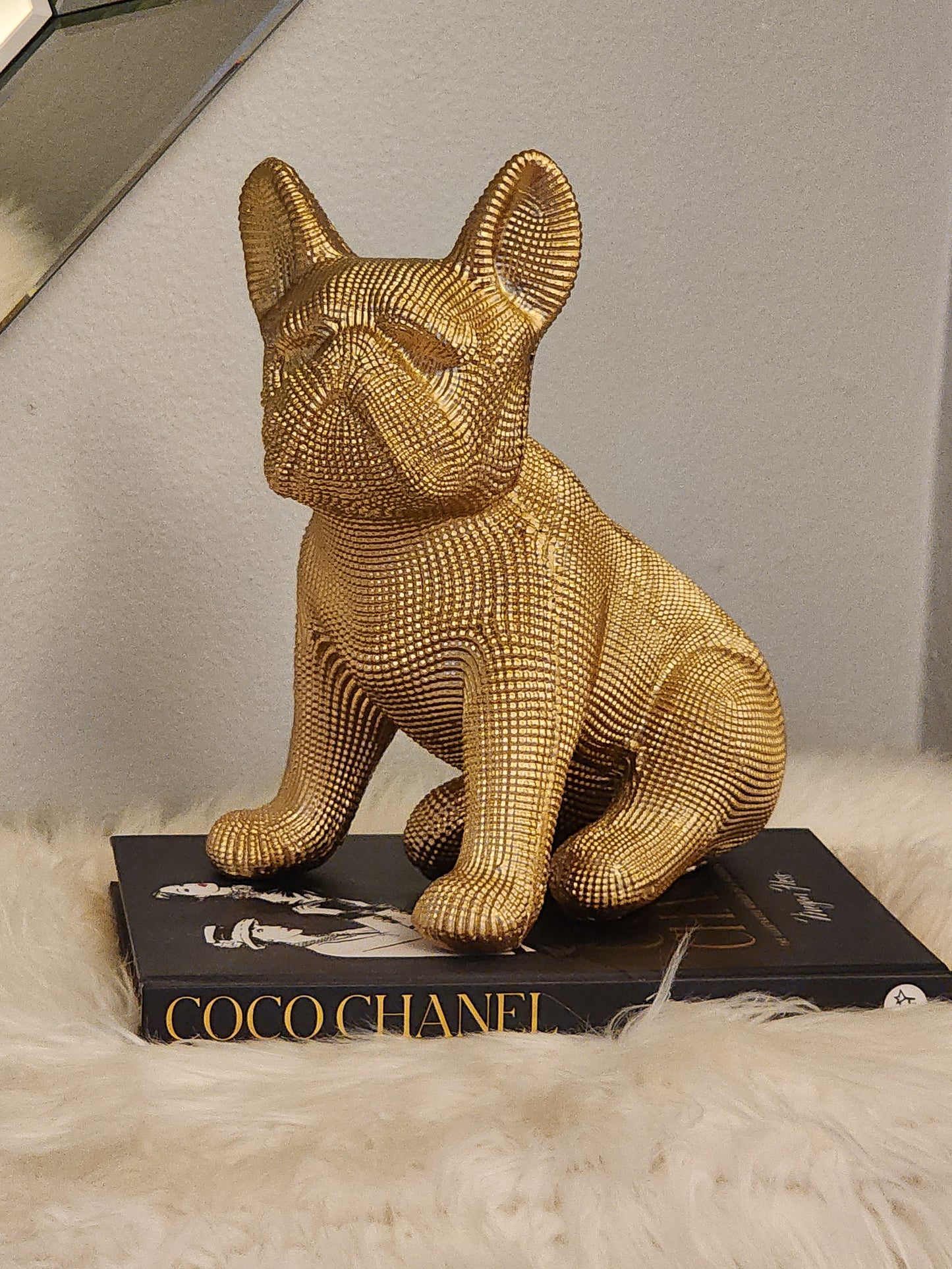 Gold Dog Sculpture