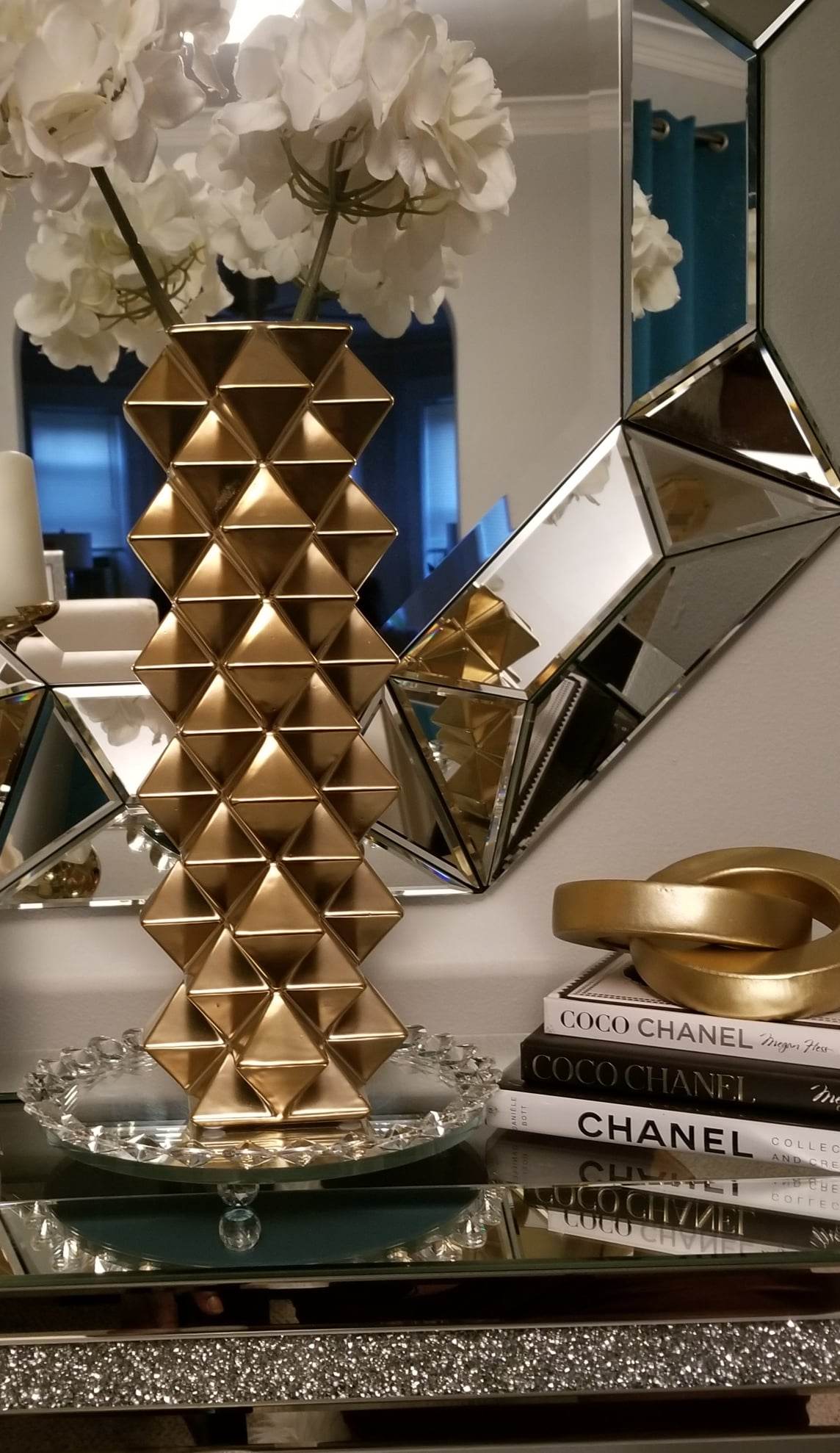 Geometric Gold Vase