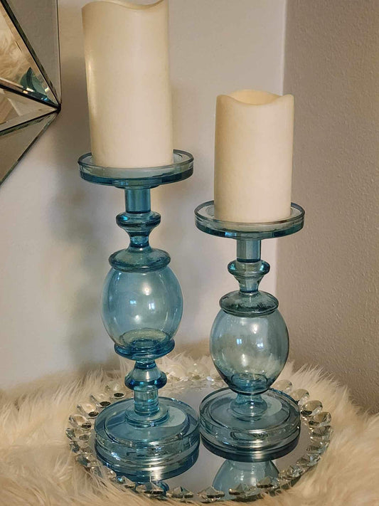 Aruba Glass Candleholder Set