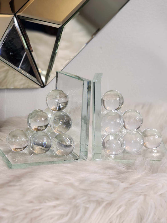 The Cluster Glass Bookends Set