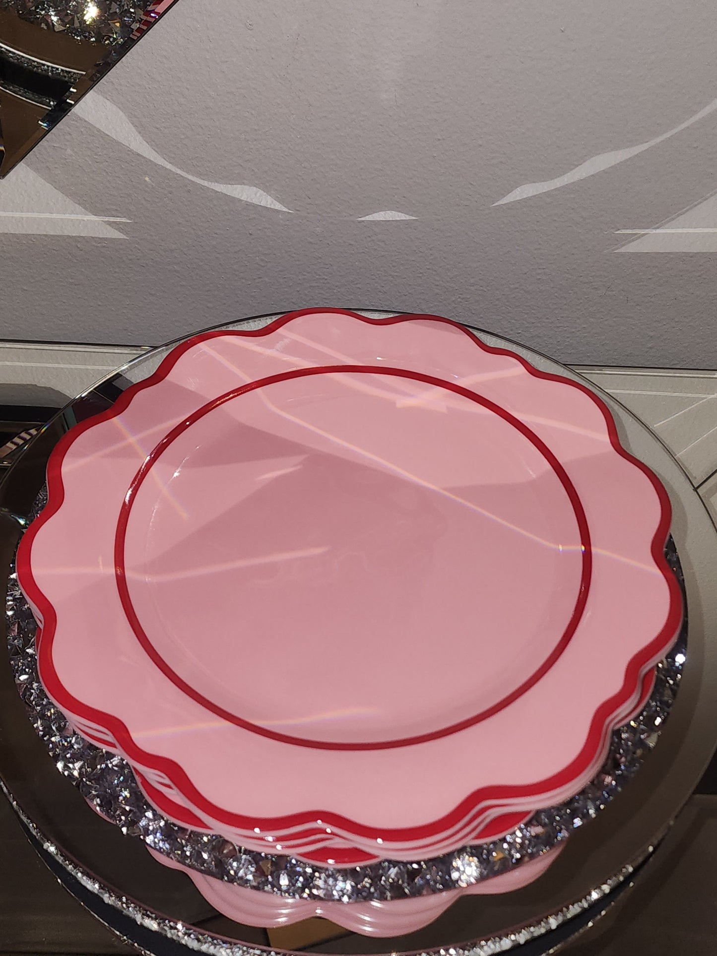 Pink & Red Melamine Dinner Plates