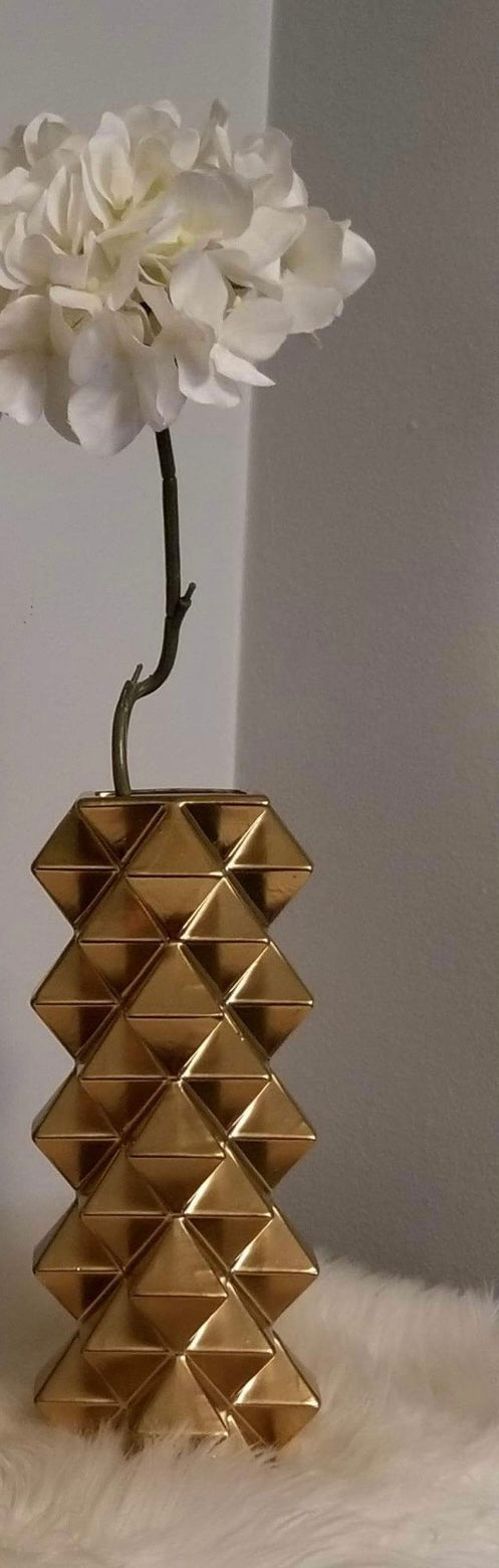 Geometric Gold Vase